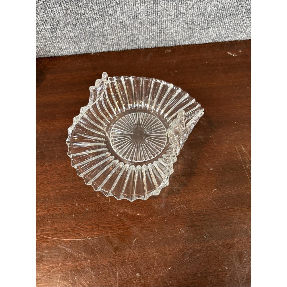 Heisey Ridgeleigh Clear Glass Bon Bon Basket Dish Open Basket #1469